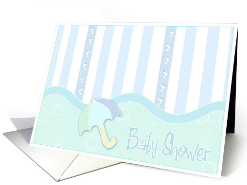 Pastel Baby Shower Invitations- Blue and Green/ Boy card (617832)