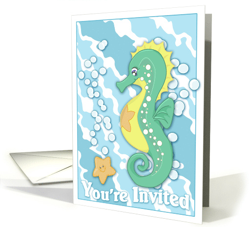 Sea Horse and Starfish Party Invitation card (627152)