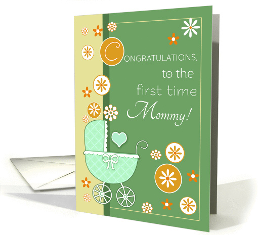 Congratulations First Time Mommy Card- Baby Carriage card (699801)