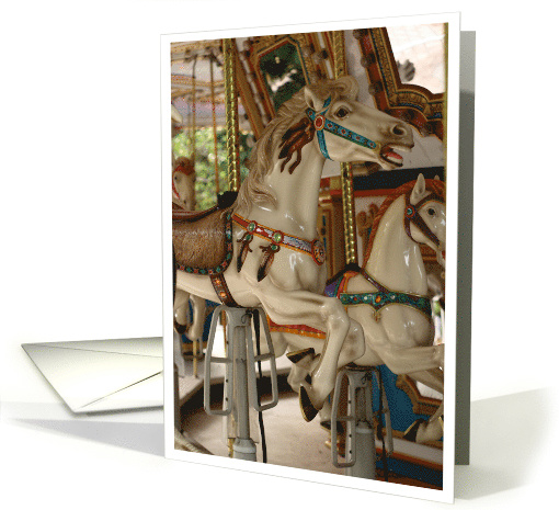 Carousel Horse or Merry Go Round Pony Photograph Blank card (809264)