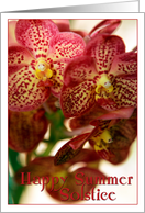 Happy Summer Solstice with Red and Orange Orchids card