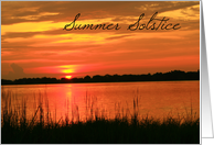 Happy Summer Solstice- Red and Orange Sunset card