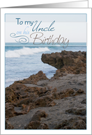 Uncle Birthday- Beach Rocks and Waves card