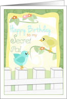 Little Birdies Happy Birthday to My Secret Pal card