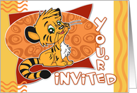 Birthday Invitation General- Cute Tiger Cub Illustration card