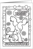 Happy Easter Goddaughter with Balancing Bunny Coloring Book Card