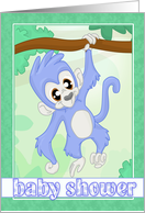 Baby Shower Invite with Cute Monkey card