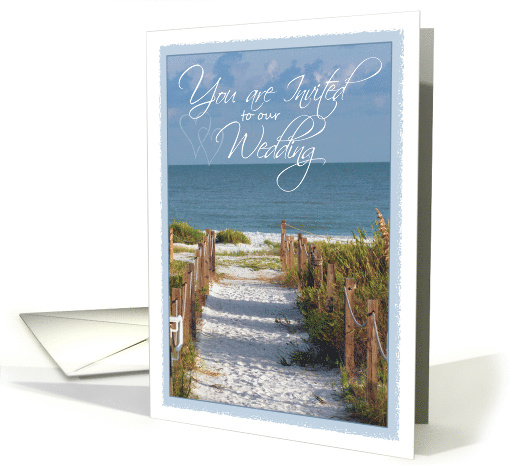 Wedding Invitation with Beach Scene Photo card (933898)