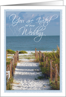 Wedding Invitation with Beach Scene Photo card