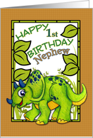 1st Birthday Nephew- Dinosaur card