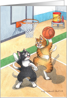 Basketball Happy Birthday Cats (Bud & Tony) card