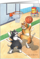 Thank You Basketball Coach Cats (Bud & Tony) card