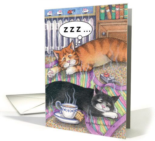 Belated Birthday Napping Cats (Bud & Tony) card (1099922)