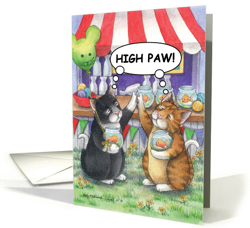 High Five (Paw) Birthday Cats (Bud & Tony) card (1100412)
