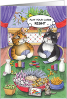 Card Playing Cats Encouragement (Bud & Tony) card