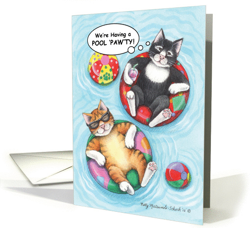 Pool Party Cats Invitation (Bud & Tony) card (1119394)