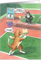 Cat Pickleball Senior Birthday (Bud & Tony) card