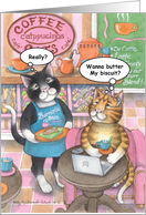 Cats Coffee House Anniversary (Bud & Tony) card