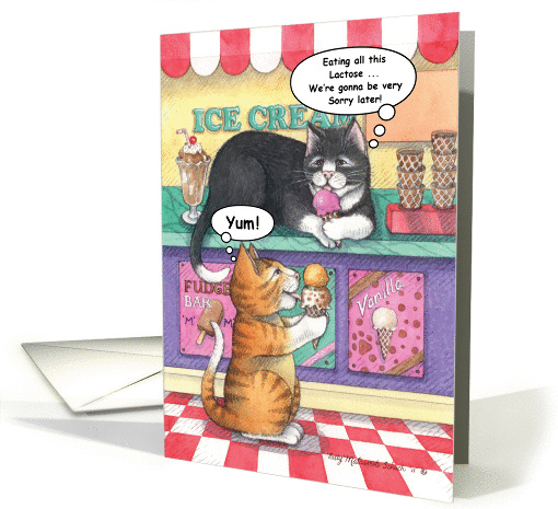 Lactose Intolerant Cats Birthday (Bud & Tony) card (1144236)