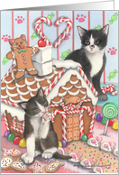 Gingerbread House Kitties card