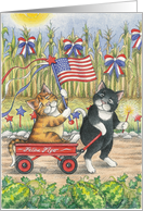 4th Of July Parade Cats (Bud & Tony) card