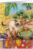 Siamese Cat & Bonsai Tree Thank You EK #4 card