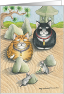 Cats Zen Garden Birthday (Bud & Tony) card