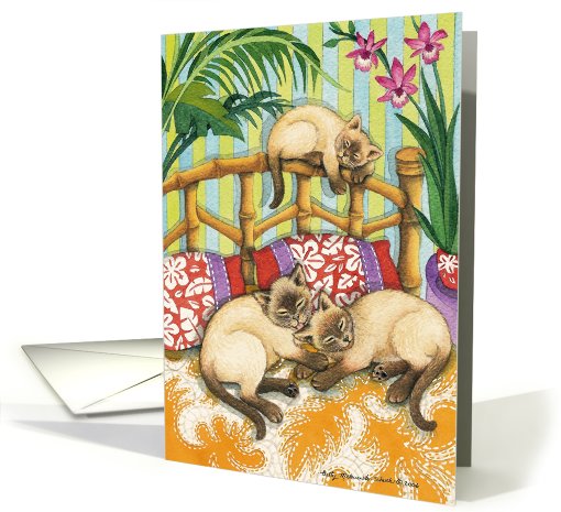 3 Siamese Kitty Cats  EK #6B card (395717)