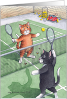 Cats Playing Tennis Birthday (Bud & Tony) card