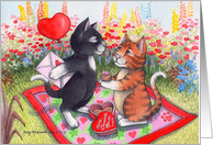 Cats On Valentine’s Day W/Chocolate mouse (Bud & Tony) card