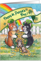 Cats On St. Patrick’s Day W/Pot ’o’ Gold (Bud & Tony) card