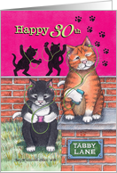 Cats 30th Birthday Rockin Out (Bud & Tony) card