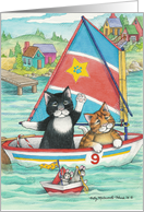 Birthday Cats Sailing (Bud & Tony) card