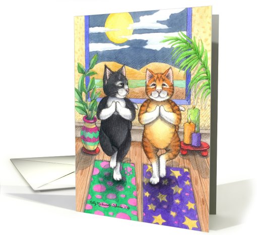 Yoga Cats Birthday (Bud & Tony) card (774035)