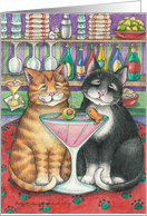 Cocktail Cats Invitation (Bud & Tony) card