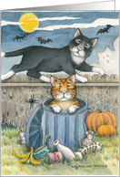 Halloween Alley Cats Invitation (Bud & Tony) card
