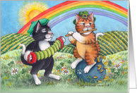 St. Patty’s Day Cats Party Invitation (Bud & Tony) card
