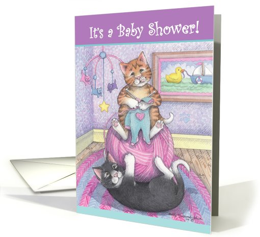 Baby Shower Cats Invite (Bud & Tony) card (778815)
