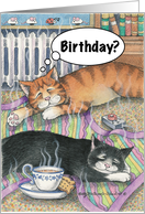 Cats ’NAP’ Birthday Blanket (Bud & Tony) card
