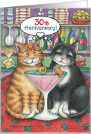 Cats Happy 30th Wedding Anniv. (Bud & Tony) card