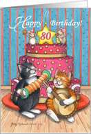 80th Birthday Cats (Bud & Tony) card