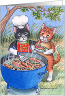 BBQ Invite Cats (Bud & Tony) card
