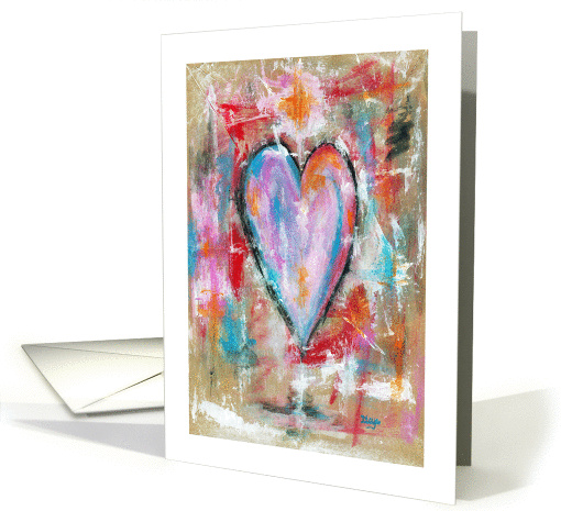 Happy Valentine's Day To My Friend, Abstract Art Heart Painting card