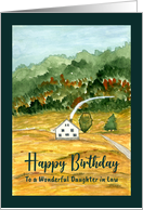 Happy Birthday Daughter in Law House Landscape Mountain Illustration card