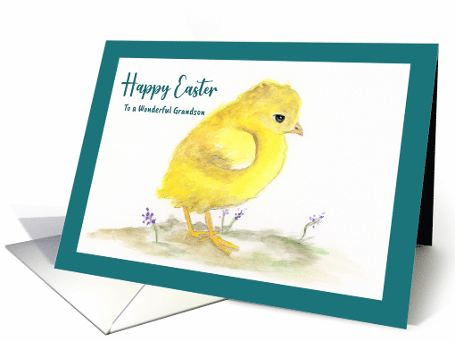 Happy Easter Grandson Yellow Chick Bird Baby Chicken Fowl... (1817038)