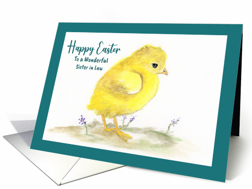 Happy Easter Sister in Law Yellow Chick Bird Baby Chicken... (1817458)