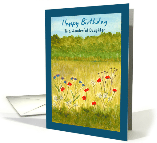 Happy Birthday Daughter Landscape Poppy Wildflower Meadow... (1820348)