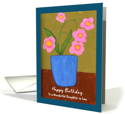 Happy Birthday Daughter in Law Pink Flowers Botanical... (1822998)