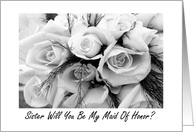 Sister Be My Maid Of Honor? Wedding Request Invitation card