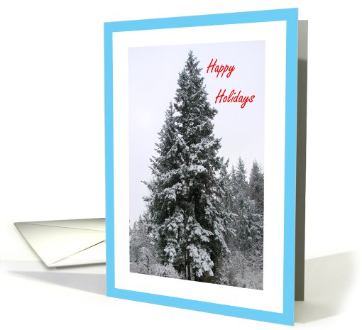 Happy Holidays Snow In Evergreen Trees card (487950)